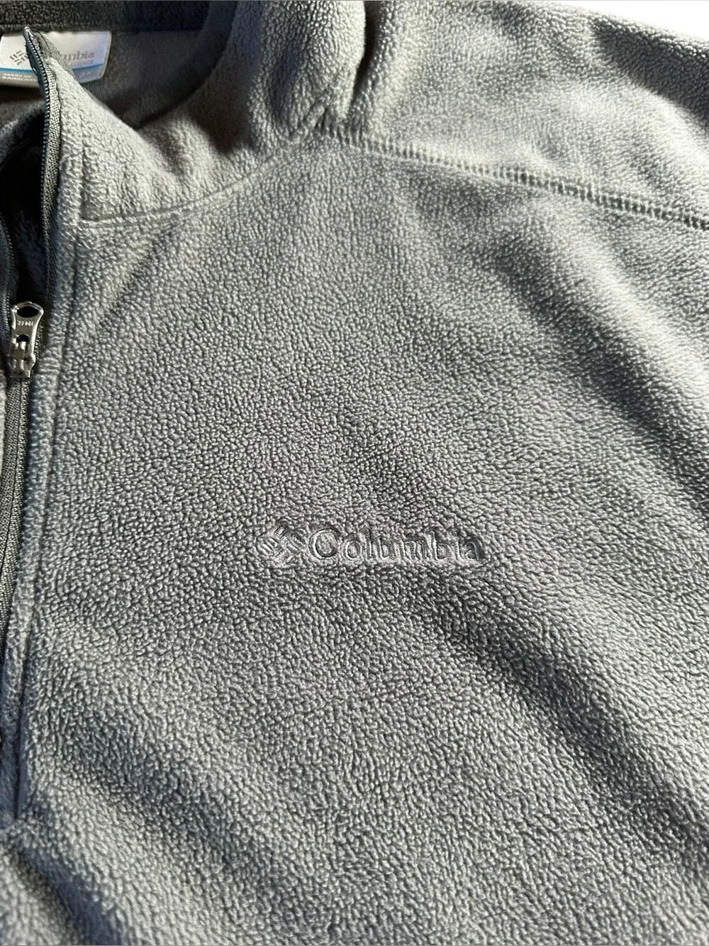 Columbia Light Gray Quarter-Zip Fleece Pullover 3X - Picture 5 of 12